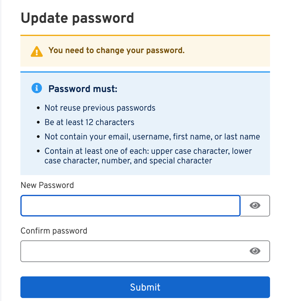 Update Password